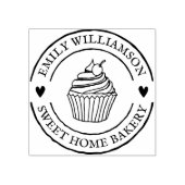 Handgemaakte cupcake en Logo voor thuisbakkerij Rubberstempel (Afrduk)