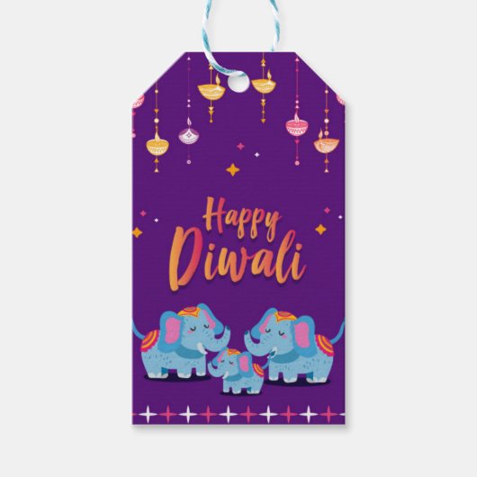 Handgemaakte Diwali Gift Label Cadeaulabel (Voorkant)