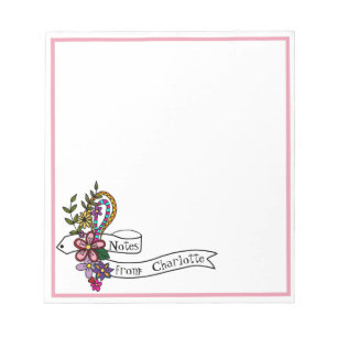 Handgemaakte doodle Art kleurige Floral Banner Notitieblok