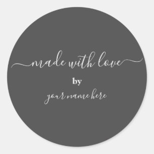 Handgemaakte eenvoudige legante verpakkingsclassic ronde sticker