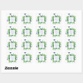Handgemaakte Flower White Vierkante Sticker (Vel)