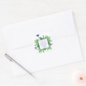 Handgemaakte Flower White Vierkante Sticker (Envelop)