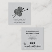 handgemaakte gebreide artikelen vierkante visitekaartje (Voorkant / Achterkant)