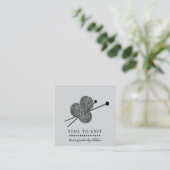 handgemaakte gebreide artikelen vierkante visitekaartje (Staand voorkant)