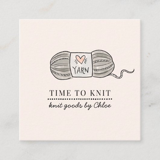 handgemaakte gebreide artikelen vierkante visitekaartje (Voorkant)
