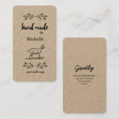 Handgemaakte Geitenmelk Zeep Rustiek Visitekaartje (Voorkant / Achterkant)