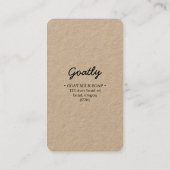 Handgemaakte Geitenmelk Zeep Rustiek Visitekaartje (Achterkant)