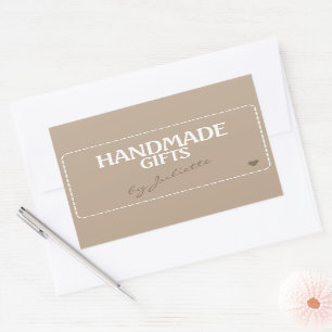 Handgemaakte Gifts Rustieke Naaisteken Natuurlijk Rechthoekige Sticker
