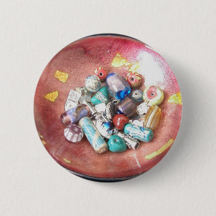 Handgemaakte glazen kralen ronde button 5,7 cm