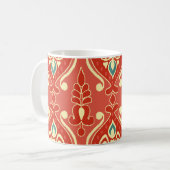 Handgemaakte Ikat: etnische Boho stof Koffiemok (Voorkant links)