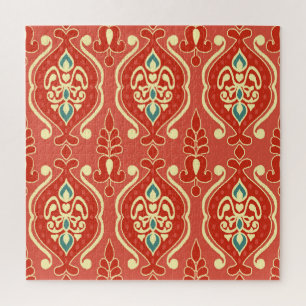 Handgemaakte Ikat: etnische Boho stof Legpuzzel