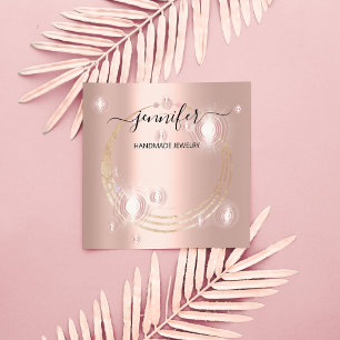 Handgemaakte juwelen Aangepast Logo Gold Roos Vip Vierkante Visitekaartje