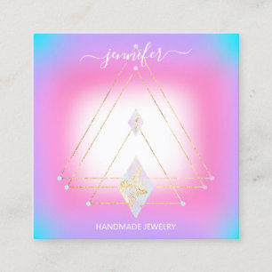 Handgemaakte juwelen die Logo meetkunde lux verdie Vierkante Visitekaartje