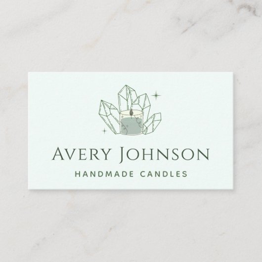 Handgemaakte Kaarsen Crystal Edelsteen Social Medi Visitekaartje (Voorkant)