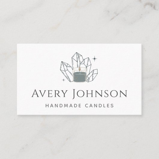 Handgemaakte Kaarsen Crystal Edelsteen Social Medi Visitekaartje (Voorkant)
