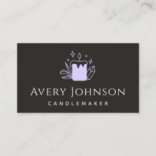 Handgemaakte kaarsen en kristal Gemstone Candlemak Visitekaartje