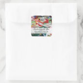 Handgemaakte Kaarten Vierkante Sticker (Tas)