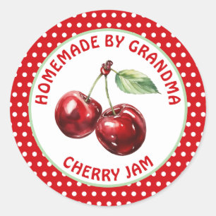 Handgemaakte kersenconserven gepersonaliseerd ronde sticker