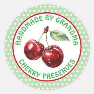 Handgemaakte kersenconserven gepersonaliseerd ronde sticker