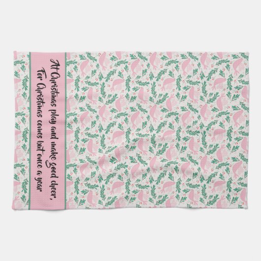 Handgemaakte kerstduif voor Peace Olive Branch Theedoek (Horizontaal)