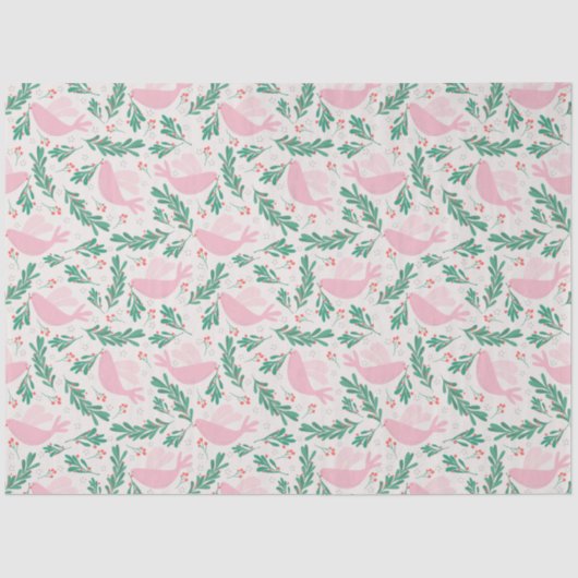 Handgemaakte kerstduif voor Peace Olive Branch Tissuepapier (Voorkant)