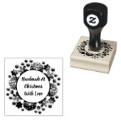 Handgemaakte kerststempel 	rubberstempel (Gestempeld)