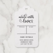 Handgemaakte Kleding Accessoires Logo Prijs Hang L Cadeaulabels (Achterkant)