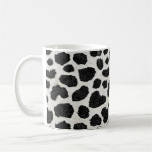 Handgemaakte koffiemug met koeienprint - 11oz wit koffiemok