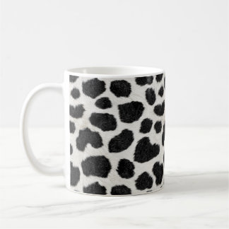 Handgemaakte koffiemug met koeienprint - 11oz wit koffiemok