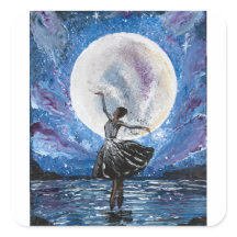 Handgemaakte kunst - dansen met de maan 