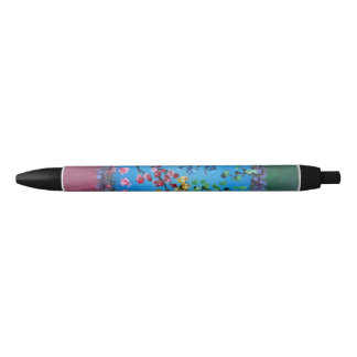 Handgemaakte kunst - De Bloemenwiel Zwarte Inkt Pen