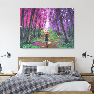 Handgemaakte kunst-wandelen alleen canvas afdruk