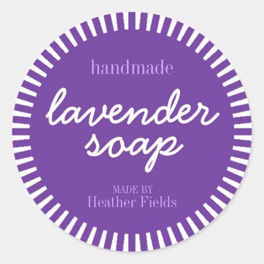 Handgemaakte Lavendel Zeep Ronde Label Sjabloon (Voorkant)