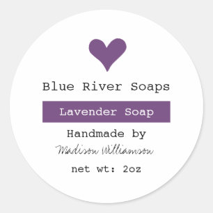 Handgemaakte lavendierzeep ronde sticker