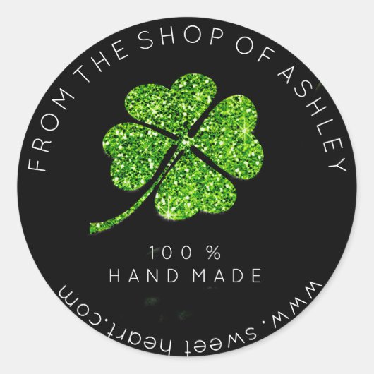 Handgemaakte Logo van het Groene van het Web van d Ronde Sticker (Voorkant)