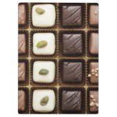 Handgemaakte luxe chocolade in een doos klembord (Achterkant)