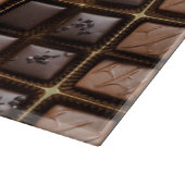 Handgemaakte luxe chocolade in een doos snijplank (Hoek)