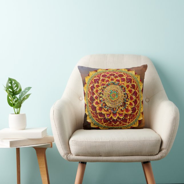 Handgemaakte mandala kussen (Stoel)
