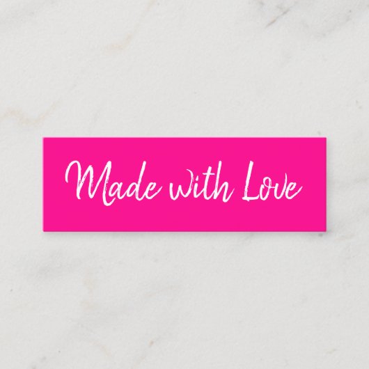 Handgemaakte minimalistische moderne zwarte roze t mini visitekaartje (Voorkant)