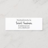 Handgemaakte minimalistische moderne zwarte roze t mini visitekaartje (Achterkant)