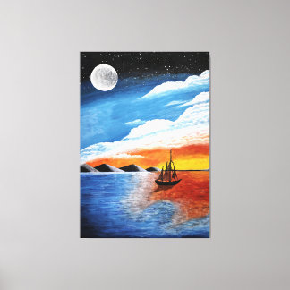 Handgemaakte nachtverf canvas afdruk