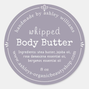Handgemaakte Organic Body Butter Label Lavendel Mi