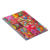 Handgemaakte patchwork-quilt met floreel patroon a notitieboek (Rechterzijde)