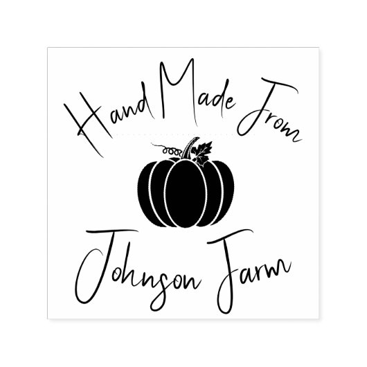 Handgemaakte pompoenen Boerderij of familienaam Zelfinktende Stempel (Design)