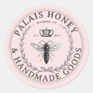 Handgemaakte producten Apiary Honey Queen Wreatse Ronde Sticker