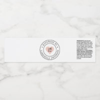 Handgemaakte productverpakking rond label Roze har