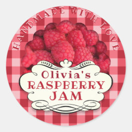 Handgemaakte Raspberry Jam Ronde Sticker