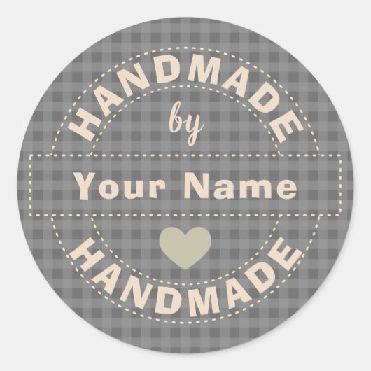 Handgemaakte Ronde Sticker (Voorkant)