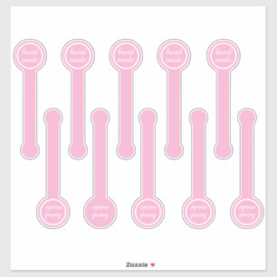 Handgemaakte roze en zwarte puddingafdichting sticker