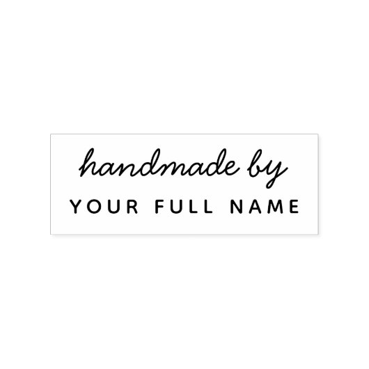 Handgemaakte scriptnaam Custom Simple Minimalist Rubberstempel (Gestempeld)